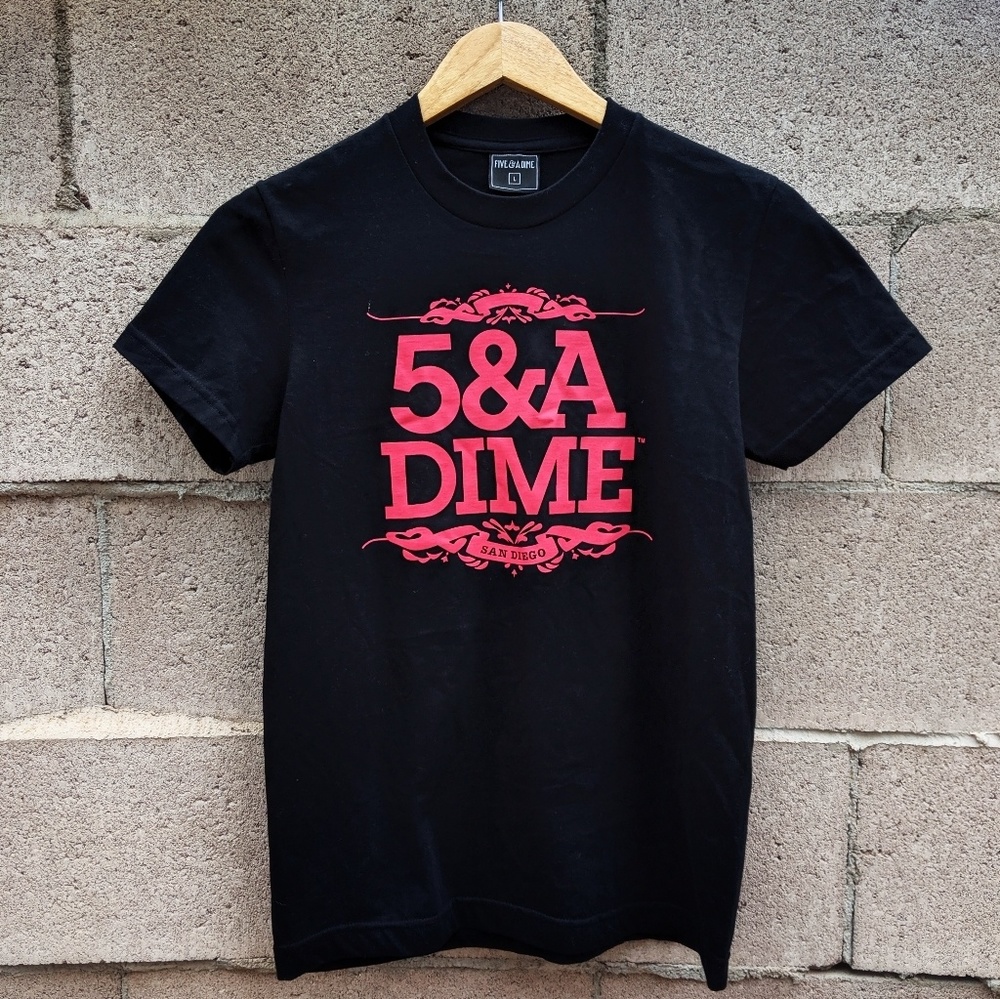 5&A Dime San Diego Black Ladies T-Shirt Size L
